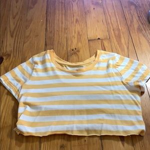yellow and white striped shirt